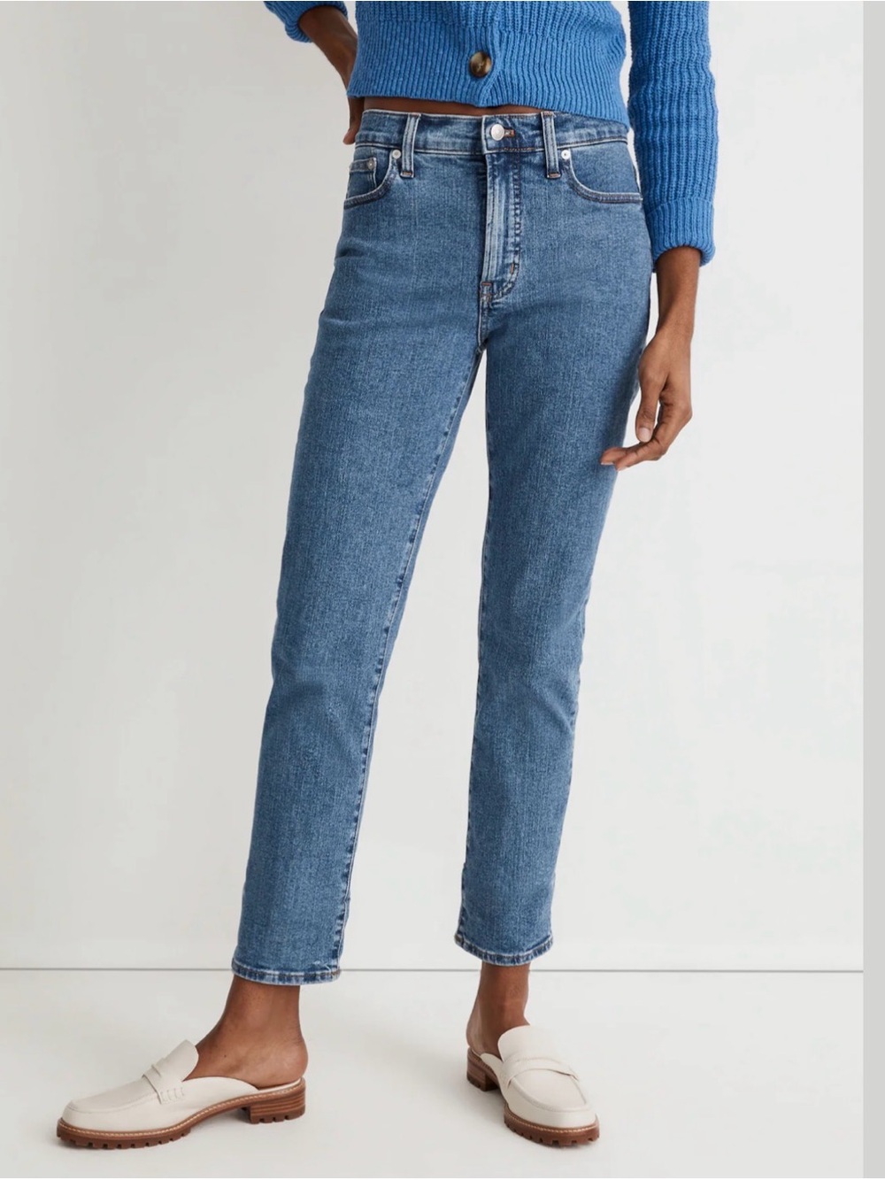 Size 32 Madewell The Mid-Rise Perfect Vintage Jeans Frayed Hem